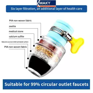 MAKY 6 Lớp Lọc Nước Tập Máy Lọc Đá Y Tế Than Dừa Vòi Phun Cho Vòi Phụ Kiện Nhà Bếp Hộ Gia Đình Lọc Nước VN