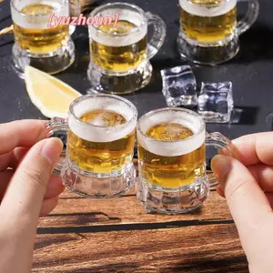 5 / 10 Chiếc 30ml Cốc Bia Tay Cầm Nhỏ Nhựa Whisky Mini Cho Tiệc Cốc Thủy Tinh Barware Nhà Bếp Thanh Ăn Trang Trí Sân Vườn Nhà