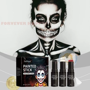 Halloween Face Paint Stick - Bút chì toàn thân che phủ cho chú hề Skeleton Zombie Joker Trang điểm
