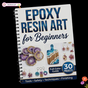BEABOUT Người mới bắt đầu Sách thủ công DIY, Sổ tay nghệ thuật bằng nhựa Epoxy minh họa từng bước, Sổ tay hướng dẫn thiết yếu 30 dự án sáng tạo chất lượng cao