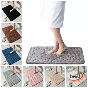 Thảm tắm DWEL Thảm gia đình Hấp thụ nước Đá cuội chống trượt dập nổi