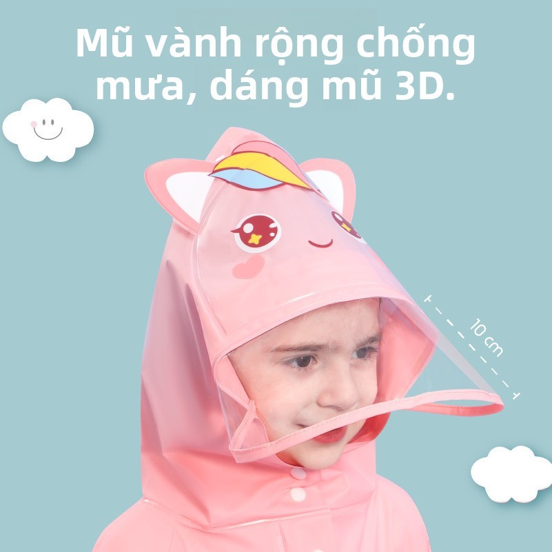 Trẻ Em Áo Mưa Hoạt Hình Bé Trai Bé Gái Mẫu Giáo Học Sinh Tiểu Học Trẻ Em Trẻ Em Trẻ Em Trẻ Em Schoolbag Poncho 1K5B