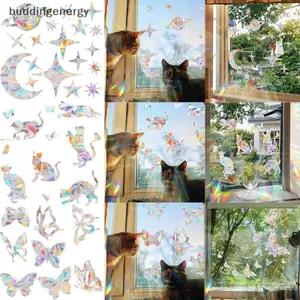 {BUDDI} Sun Catcher DIY Window Stiers Rainbow Maker Cat Bird Moon Sun Art Decor cho phòng ngủ trẻ em Phòng khách {buddingenergy}