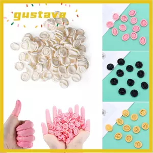 GUSTAVA 100 / 300 CÁI Ngón Tay Bảo Vệ Găng Tay Chống Trơn Trượt Móng Tay Nghệ Thuật Dụng Cụ Găng Tay Cao Su Dùng Một Lần