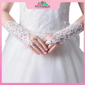 MYPANDA Găng Tay Công Chúa Bé Gái Váy Bé Gái Găng Tay Ren Kim Cương Trang Phục Chụp Ảnh.