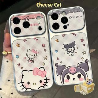 KT Ốp Điện Thoại Da Cao Cấp Kitty Mèo Kurom Cho iPhone 12 13 11 14 Plus 15 16 17 Pro Max 17 Air Xs Max XR