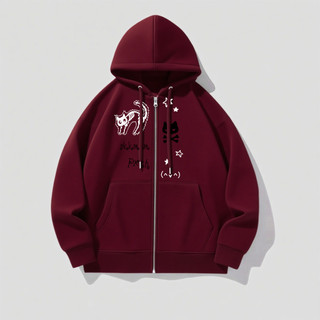 áo khoác hoodie zip nữ màu đỏ girl phố âu mỹ local brand eleclassm áo tay dài nỉ