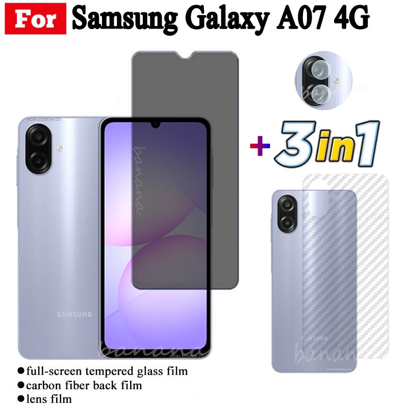 ​​​​​​​Phim Kính Cường Lực 3 TRONG 1 Samsung Galaxy A07 Cho Samsung A07 A17 A06 A16 A05 A15 A05S Full Cover Kính Bảo Vệ Màn Hình + Phim Ống Kính Máy Ảnh + Phim Mặt Sau