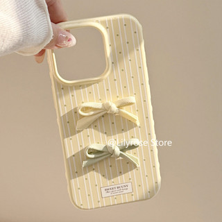 Ốp Lưng Phong Cách Hàn Quốc Cho iPhone 12 13 14 15 16 Pro Max Apple iPhone Case Nơ Mềm 3D Nơ