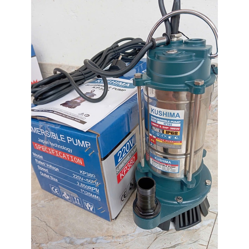 Máy Bơm Chìm- Bơm Tõm KUSHIMA KP380-380W-Máy Dùng Cho Gia Đình, Các Công Trình, Công Trường