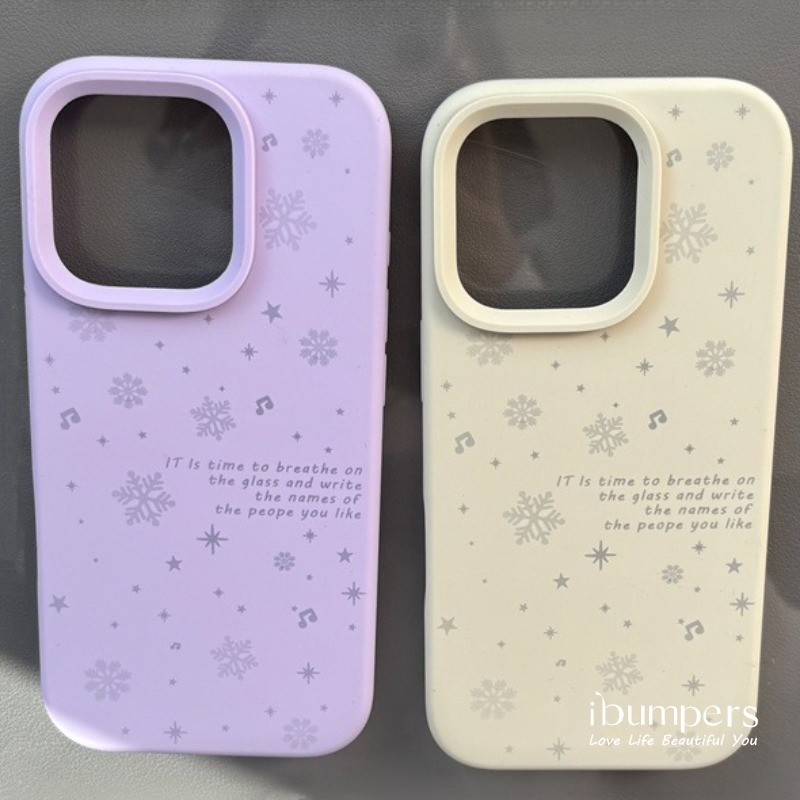 ibumpers Ốp Điện Thoại iPhone Hàn Quốc Họa Tiết Bông Tuyết Cho IPhone 16 15 14 12 13 11 Pro Max IP 7 8 Plus X XS XR Ốp Lưng Silicon Lỏng Mềm
