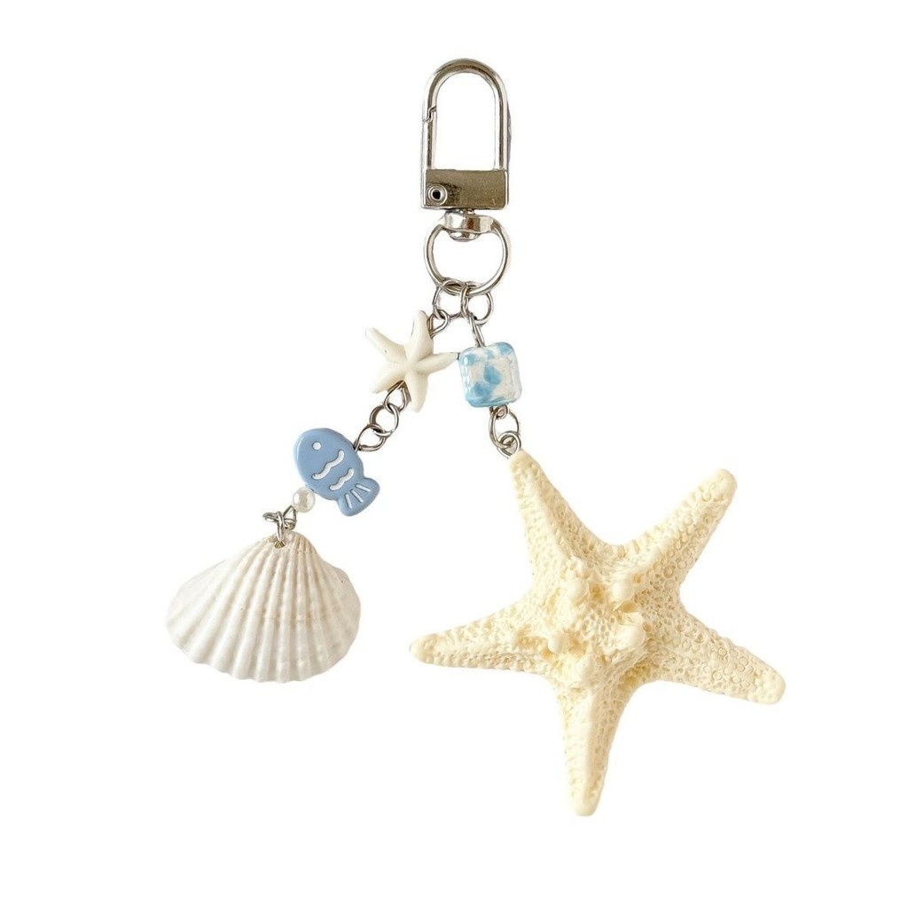Cửa hàng bán chạy!!!Phụ kiện điện thoại di động [Ocean Series] Vỏ đại dương Sao biển Móc khóa Mặt dây chuyền túi đi học Mặt dây chuyền điện thoại di động Mặt dây chuyền phong cách đảo Điện thoại di động đa năng