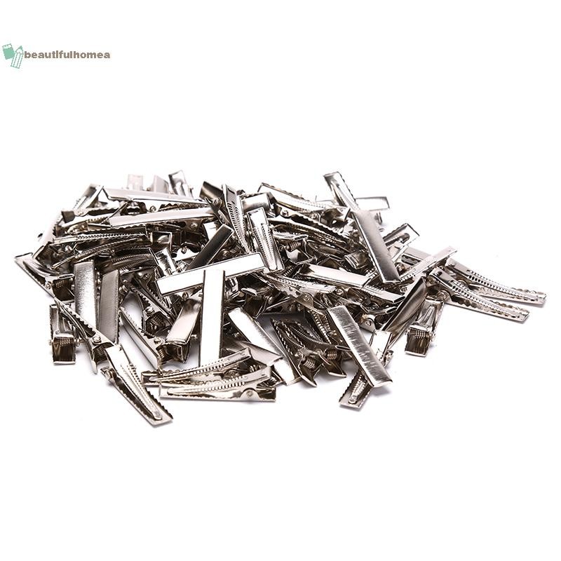 Kẹp tóc màu đen đơn prong cá sấu - Set 100 chiếc