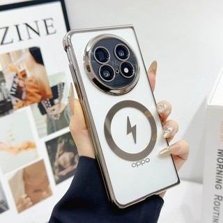 Ốp điện từ trong suốt mạ điện cho OPPO Find N6 N5 N3 6D Vỏ chống sốc khắc Laser