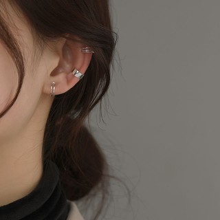 Kẹp tai bạc bóng bông, vòng đeo tai đơn giản phù hợp xu hướng mới dành cho sinh viên