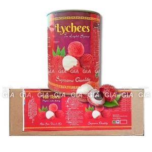 Vải ngâm Thanh Hà lon 565g - vải thiều ngâm nước đường đặc sản Thanh Hà