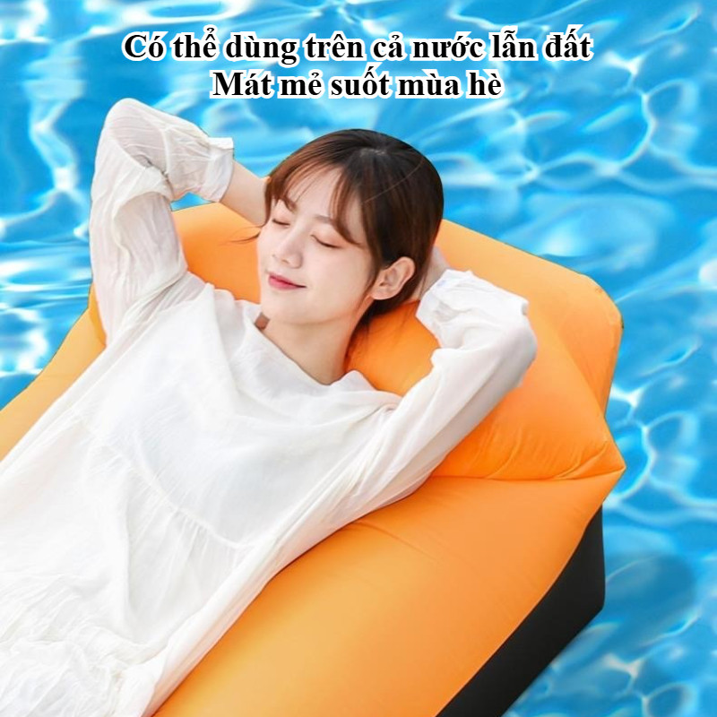 Inflatable ngoài trời lười biếng Sofa mềm mại thoải mái rất nhẹ có thể gập lại thiết kế gối đầu