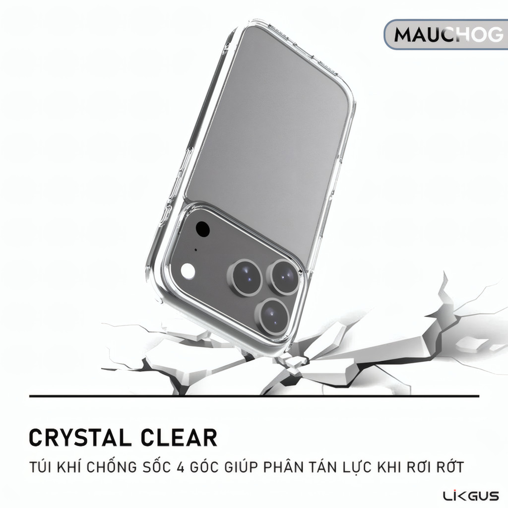 Ốp Lưng Trong Suốt Likgus Bảo Vệ Camera Chống Trầy Xước Cho Điện Thoại iPhone 17 Pro Max 16 15 14 13 12