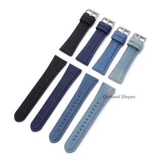 Vintage Rửa Denim Nylon Dây Đeo Đồng Hồ 22 Mm 24 Mm Cho Nữ Vải Đồng Hồ Vòng Tay Đa Năng Cổ Tay Dây Đeo Đồng Hồ Khóa Vàng