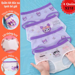 Combo 4 quần chíp bé gái BERNIER HÀN QUỐC, quần lót tam giá, đùi lưới lạnh thoáng mát KUROMI CUTE 11-42kg