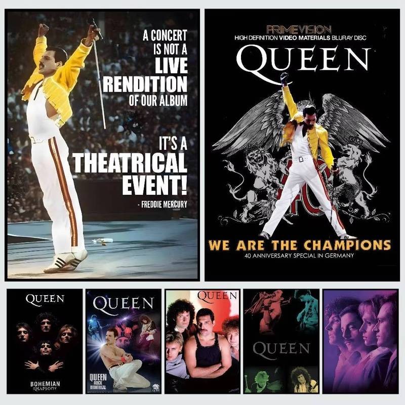Q-Queen Band Âm Nhạc Poster HD Áp Phích Cho Gia Đình Phòng Khách Thanh Trang Trí Văn Phòng Dính Chống Thấm Nước