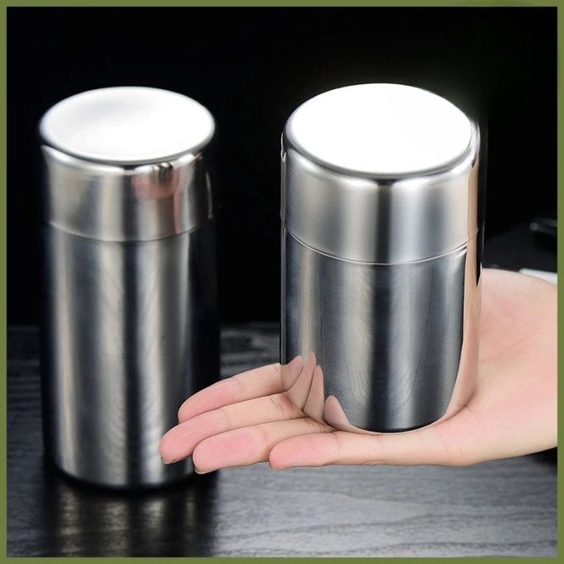 Hũ Inox Đựng Bột,Trà, Cà Phê, Ngũ Cốc,Nắp 2 Lớp Kín Khí, Chống Ánh Nắng & Mùi, Bảo Quản Đa Năng Tiện Lợi