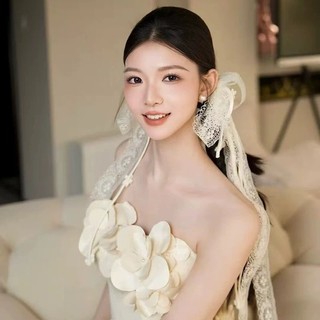 Mũ cô dâu mới với chiếc nơ và ruy băng thanh lịch, kèm kẹp tóc và mạng che mặt, phụ kiện đám cưới ngọt ngào và trang trọng