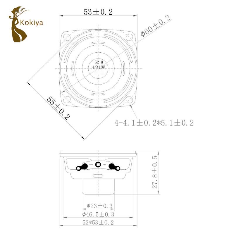 Kokiya Loa Siêu Trầm Bass 4 Ohms 2 inch Cao Su 10W Nón Poly Đa Năng Ít Tiếng Ồn