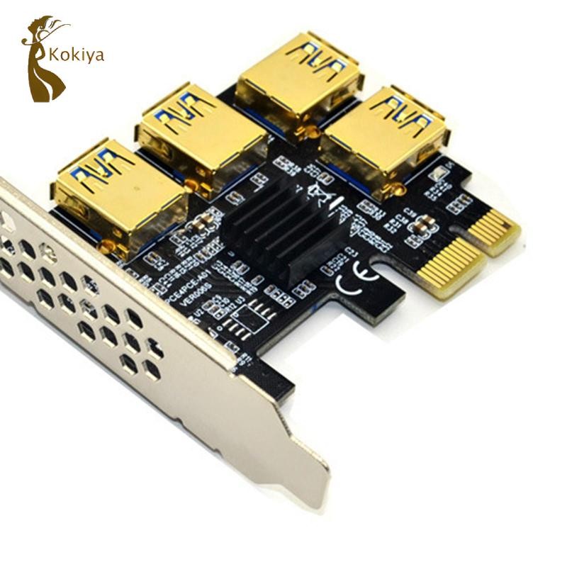 Kokiya 1 đến 4 PCI 16X Khe cắm Riser X sang Bộ chuyển đổi USB 3.0 ngoài 4, Ổn định và, Ưu đãi 4 khe cắm