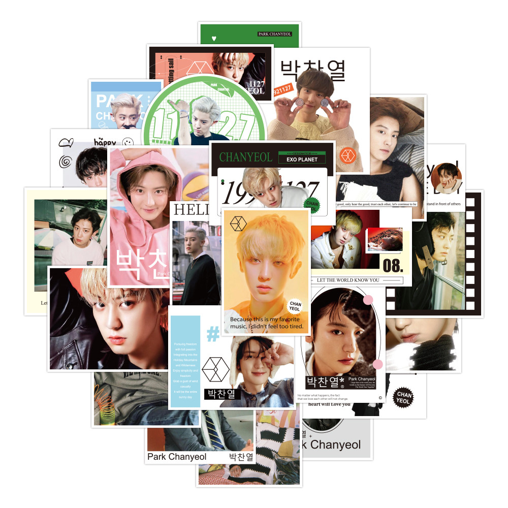 8-100 Cái / bộ EXO Park Chanyeol Miếng Dán Ảnh BAEK HYUN Oh Se Hun EXIST Tinh Chất Đảo Ngược Đừng chiến đấu với cảm giác Hành Lý Laptop Điện Thoại Sổ Tay Dán YM