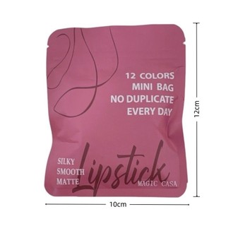 JKDESIGN 12 viên nang Son môi, Son môi mờ nhung mờ lâu trôi, Son môi họa tiết không dính 12 màu Kích thước du lịch