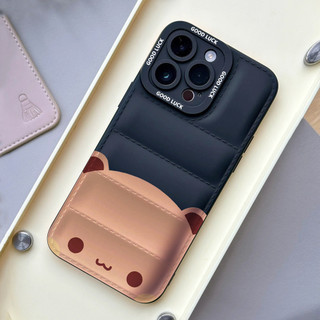 Ốp điện thoại Yier Bubu ảnh hồ sơ cho iPhone 17 / 17 Air / 16E / 15 Plus / 14 / 13 / 12 / 11 / Pro Max. Chống sốc rơi. Hộp đựng túi khí kiểu áo khoác silicon lỏng che phủ toàn diện