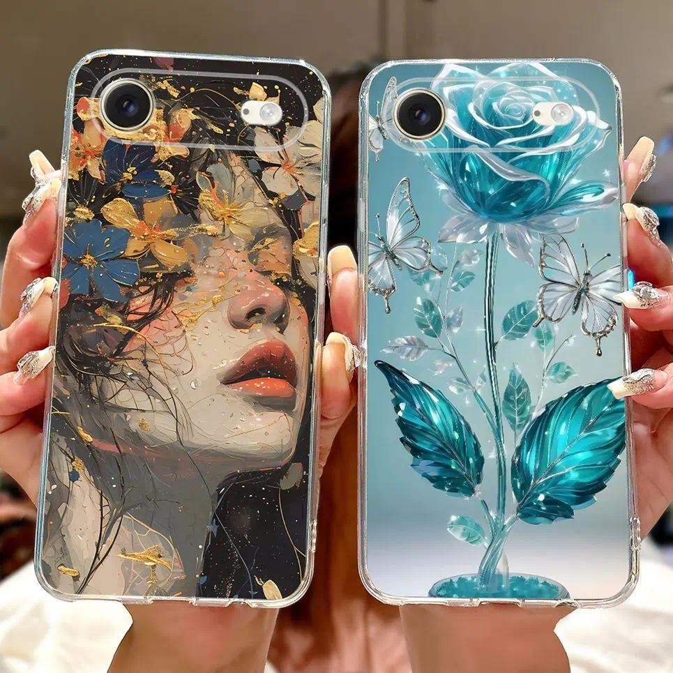 Dành Cho iPhone 17 Air 17 Slim Ốp lưng Mềm Mỏng TPU Vỏ Trên iPhone Air Ốp Lưng Hoa Sang Trọng Nữ Tính Bướm Vỏ