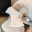 Milyfashion Slanted Vai Không Đều Chấm Bi Nơ Khâu Tay Ngắn T Mùa Hè Phong Cách Mới Ngắn Top Bé tee