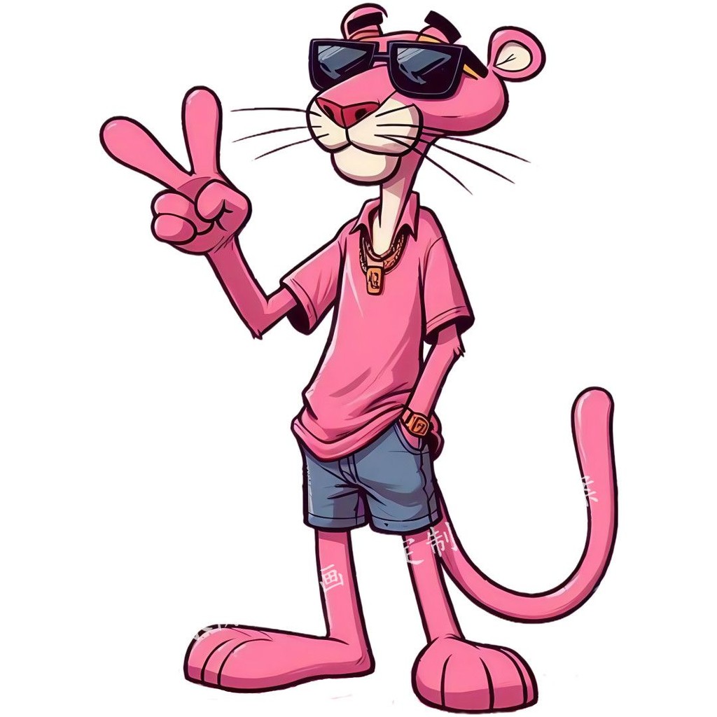 Nhãn dán thân xe Pink Panther Nhãn dán trang trí xe máy Khung gầm Nhãn dán chống nắng chống nước