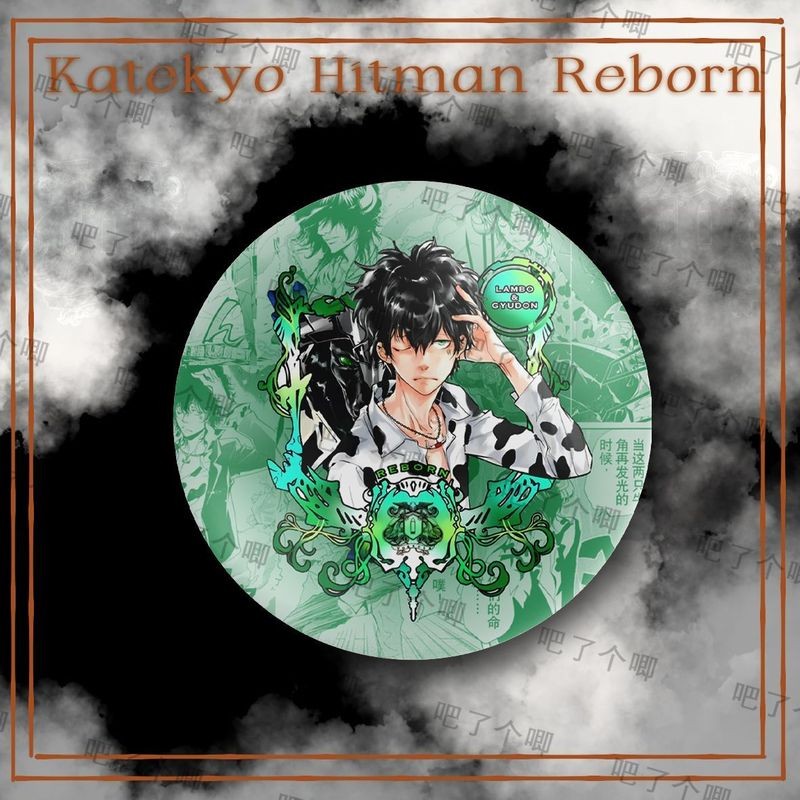 Katekyo Hitman Reborn! Huy hiệu ba chiều 58mm cho Tsuna, Gokudera, Yamamoto và Lambo - Trâm cài áo độc đáo
