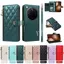 YJD Ốp Lưng Cho OPPO Find X9 Ultra Gingham Phong Cách Khe Cắm Thẻ Da Dây Kéo Bên Dây Đeo Tay Chống Rơi Vỏ Điện Thoại