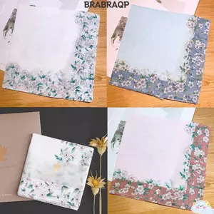 Khăn tay vuông BRARAA, Khăn lau mồ hôi có thể tái sử dụng mềm mại, Khăn vải Cotton nguyên chất in hình thân thiện với môi trường