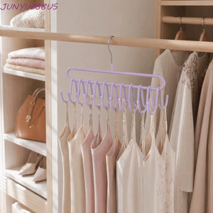 JUNYUE88US 2 Móc áo ngực yếm, 20 móc treo quần áo tiết kiệm không gian, Giá đỡ áo Vest chống trượt bằng kim loại đa chức năng Phòng giặt