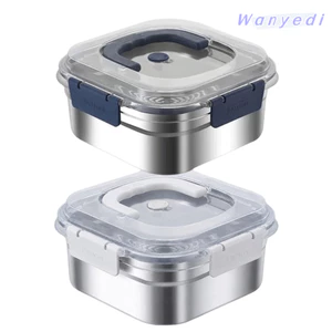 Hộp giữ tươi WANYEDI, Hộp lưu trữ kín bằng thép không gỉ di động, Hộp Bento kín dung tích lớn có nắp đậy Hộp dã ngoại