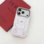 Ốp lưng iPhone kẻ sọc màu hồng Bichon Frise Puppy có bánh & Tulip Vỏ điện thoại chống rơi 2 trong 1 bảo vệ toàn thân cho iPhone16 Pro Max / 16PLUS / 16PRO / 17 / 15 14 13 12 11