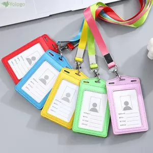 Giá đỡ huy hiệu YOLOGO, có khe cắm thẻ Hộp đựng thẻ ID gấp ba lần, Hộp đựng thẻ da PU trong suốt cho thẻ tên ID Thẻ tên doanh nghiệp Thẻ ID sinh viên
