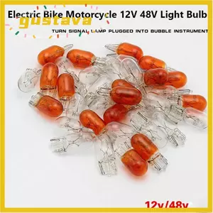 GUSTAVA 10 Phụ Kiện Xe Đạp Điện, Bóng Đèn Xe Máy Thủy Tinh 12v 48v, Bóng Đèn Cắm Trắng / Đỏ Chất Lượng Cao Phụ Kiện Xe Đạp Điện