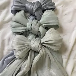 Khăn lụa PYCOU, Khăn choàng chống nắng màu trơn tỏa sáng, Khăn voan voan mềm dài có độ đàn hồi cao Khăn che mặt ngoài trời