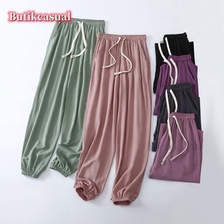 Phụ Nữ rayon Túi Quần Xuân Hè Rời Quần Mới Quần Mỏng Đa Năng Chân Quần