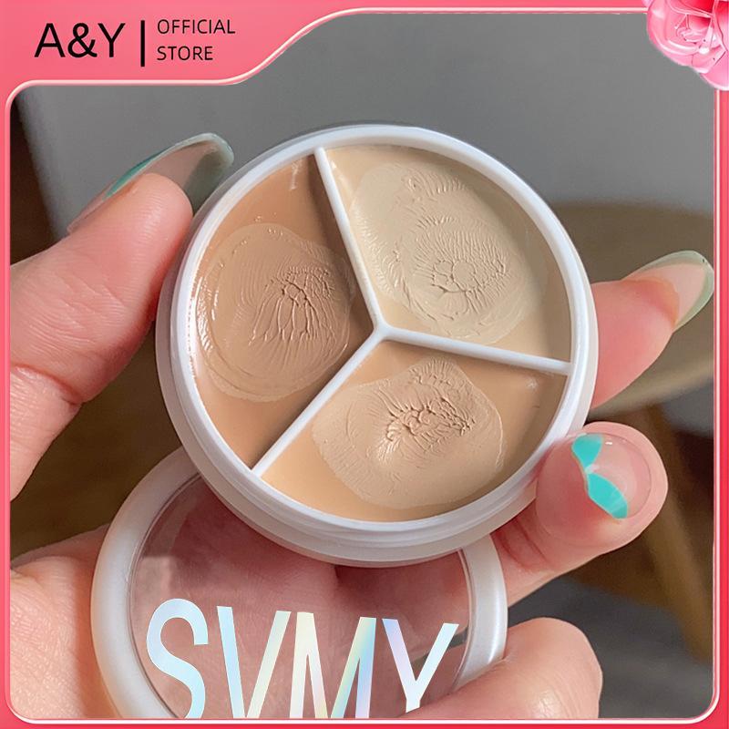 A & Y SVMY Kem che khuyết điểm ba màu che mặt và vết thâm che phủ hiệu quả quầng thâm chống thấm nước lâu trôi và tự nhiên.