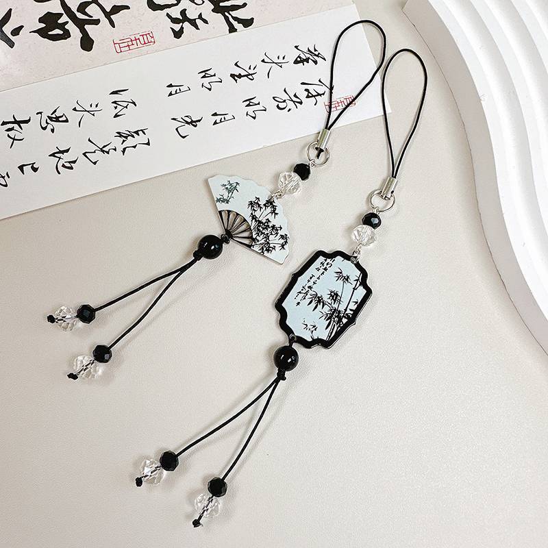 Alittlesetrtu Trung Quốc Retro Tua Rua Điện Thoại Dây Chống Mất Móc Khóa Túi Mặt Dây Chuyền Quyến Rũ Trang Sức VN
