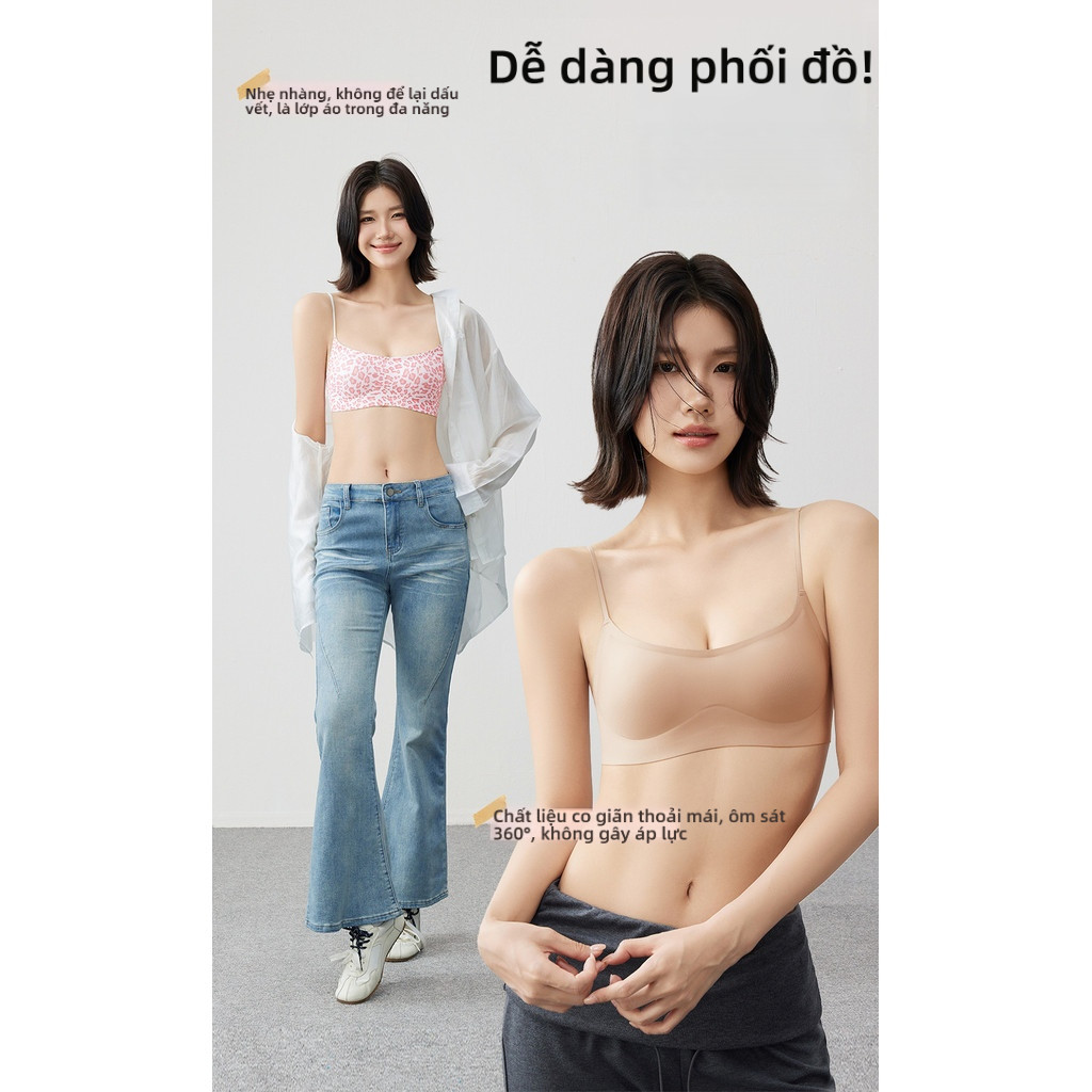 Áo ngực cổ thấp, 10 màu sắc khác nhau, cốc mỏng, không có vòng thép, có hiệu ứng tập hợp, hỗ trợ ngực phụ, không có nút lưng, ngực đơn, phong cách quyến rũ.