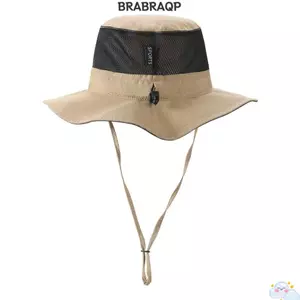 Mũ ngư dân BRABRAA, Mũ xô lưới có thể gập lại chống tia cực tím, Vành rộng đa năng Nhanh khô Mũ chống nắng cỡ lớn dành cho nam giới