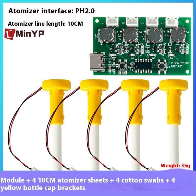 CMinYP Máy tạo độ ẩm bốn loại C USB Máy tạo độ ẩm Mini Bộ dụng cụ DIY Máy tạo sương mù và bảng mạch điều khiển Tấm phun sương có chân đế vinh quang